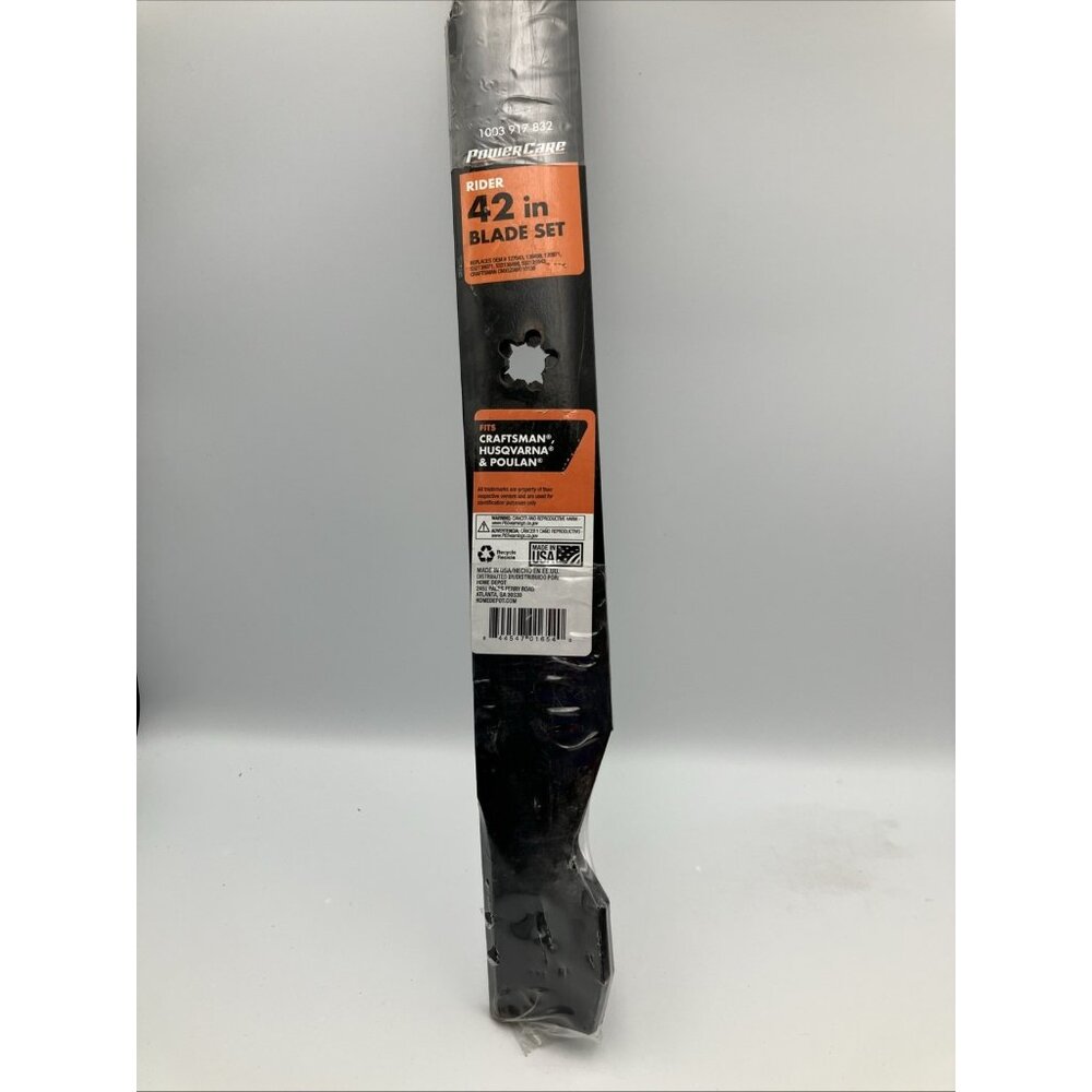 Set PowerCare 42" Rider Blade Set 1003 917 832 fits Craftsman,Husqvarna & Poulan
